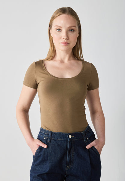 Anna Field 5 PACK - Basic T-shirt - Chocolate Torte/cub/warm Taupe/light Beige/egret