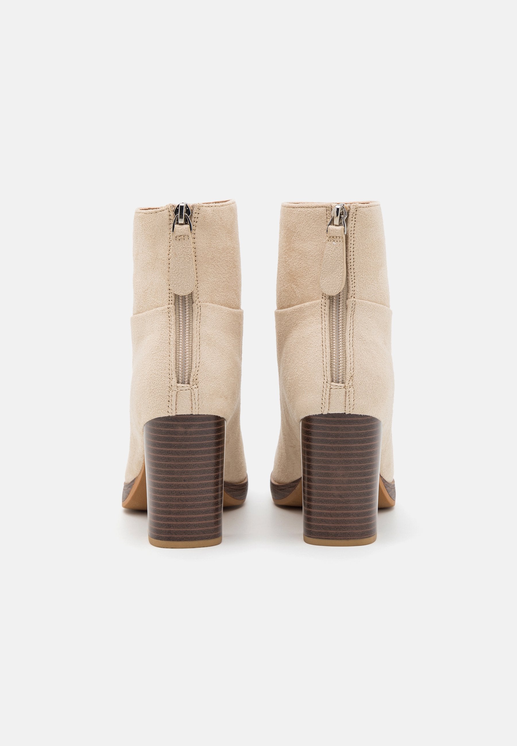  Wide Fit - Platform Ankle Boots - Beige