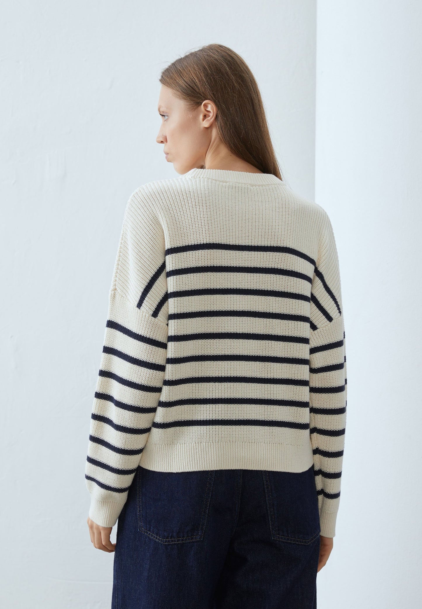Anna Field Jumper - Off-white/dark Blue