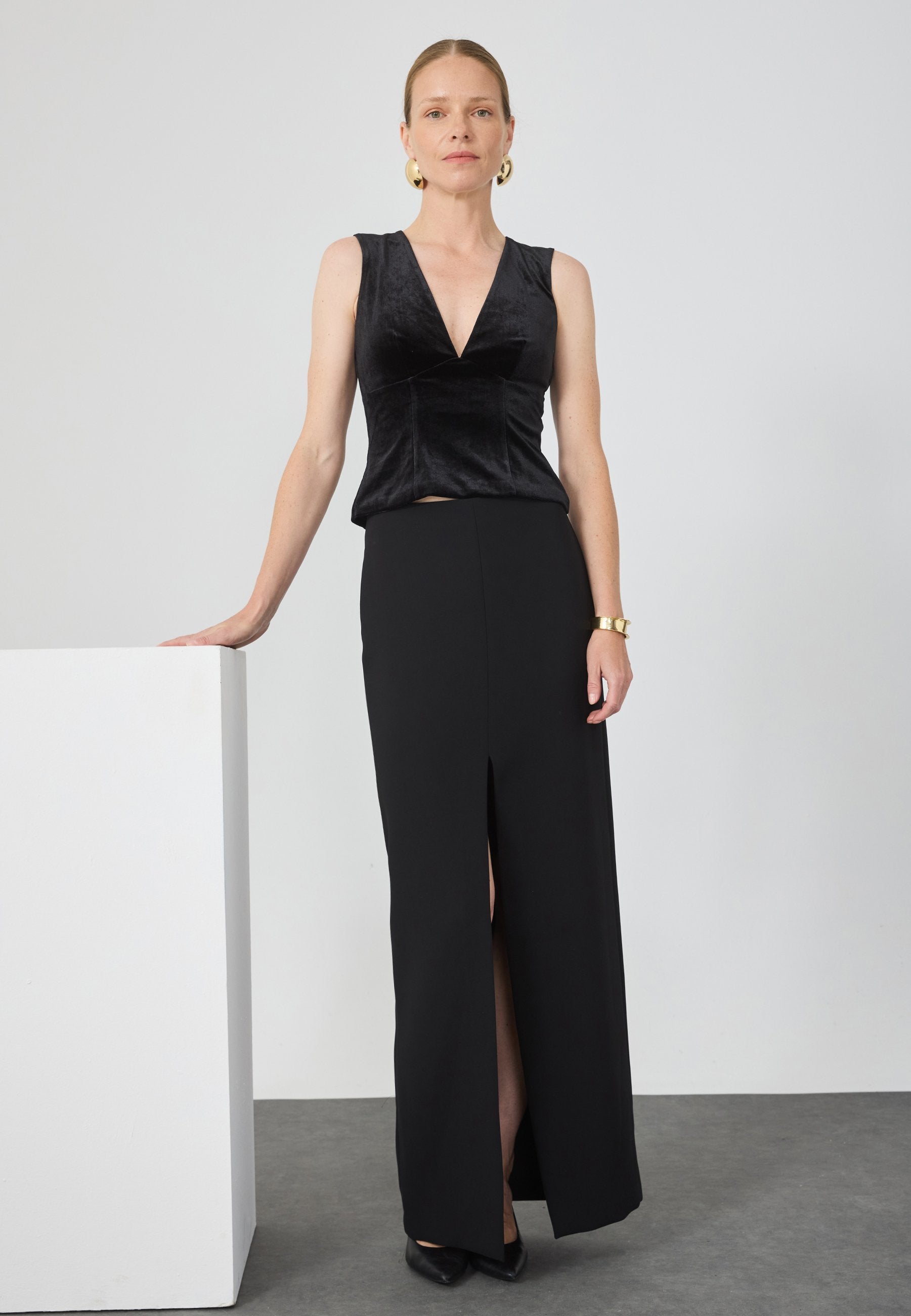 Anna Field BLACK VELVET TOP - Top - Black
