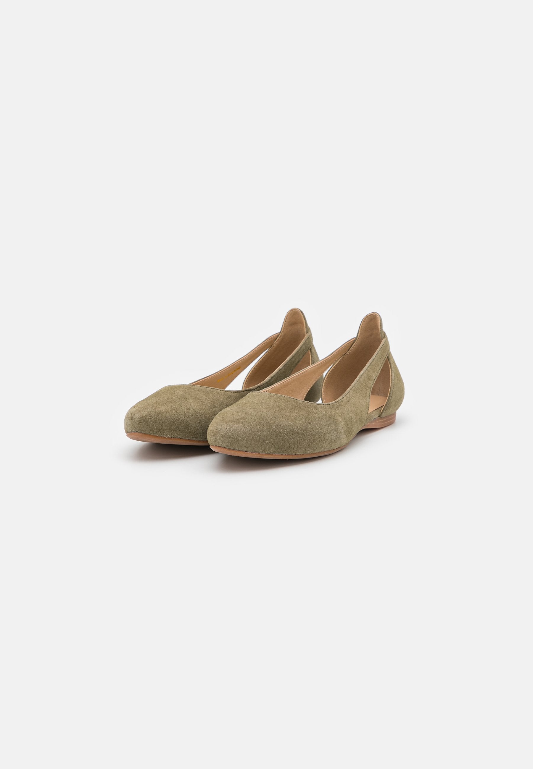  Leather- Ballet Pumps - Olive