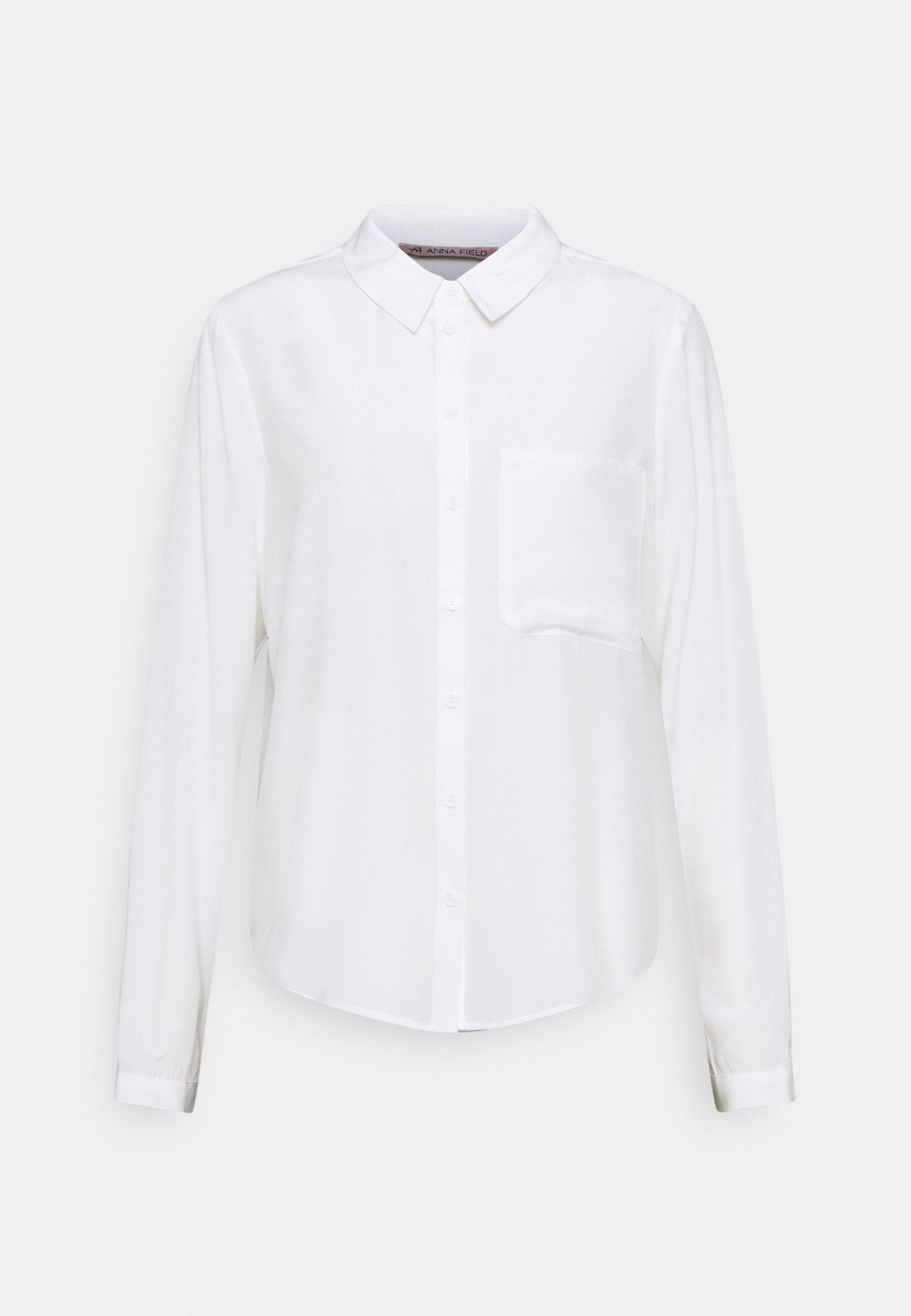 Anna Field Basic Blouse With Pocket - Button-Down Blouse - Off-White