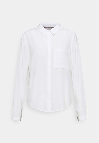 Anna Field Basic Blouse With Pocket - Button-Down Blouse - Off-White