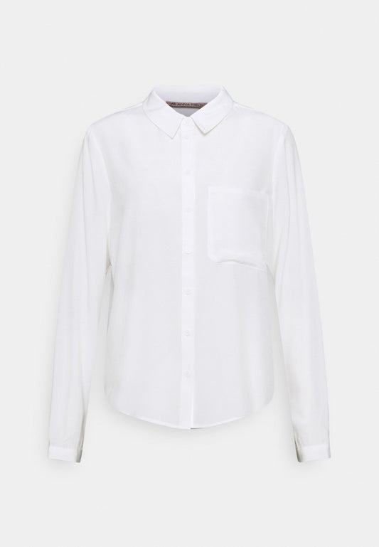 Anna Field Basic Blouse With Pocket - Button-Down Blouse - Off-White