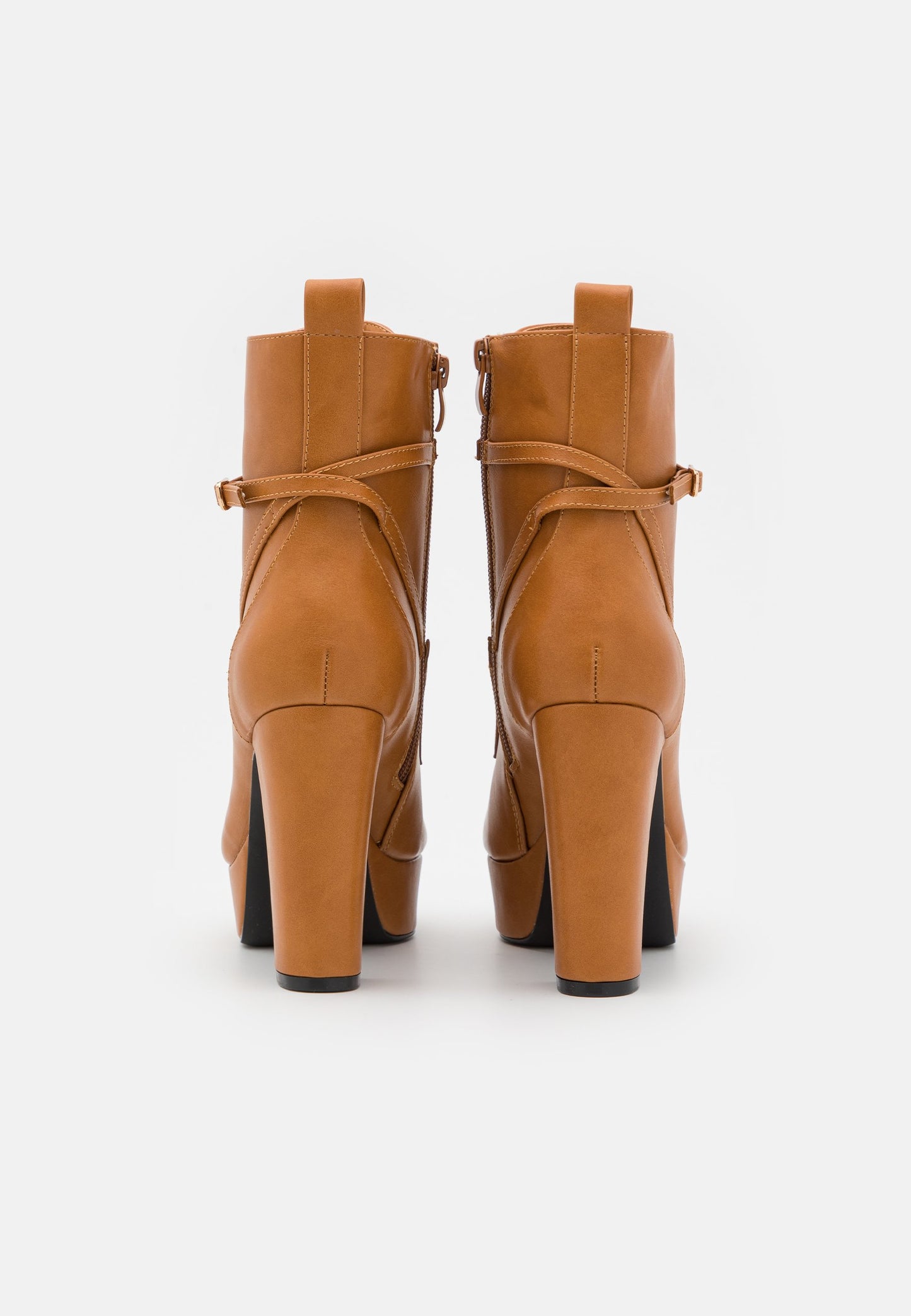 Anna Field Lace-Up Ankle Boots - Cognac