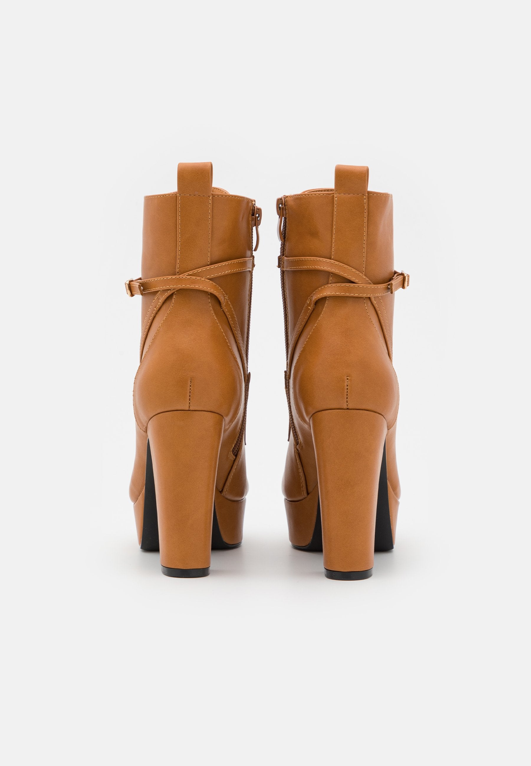 Anna Field Lace-Up Ankle Boots - Cognac