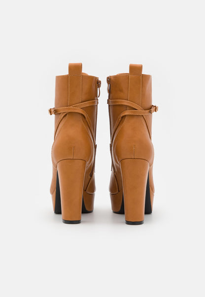 Anna Field Lace-Up Ankle Boots - Cognac