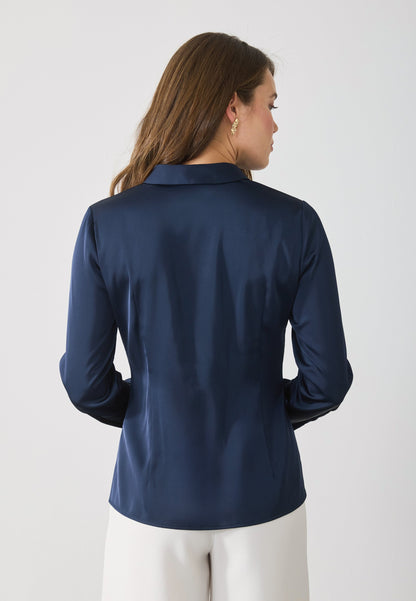 Anna Field Button-down Blouse - Night Sky