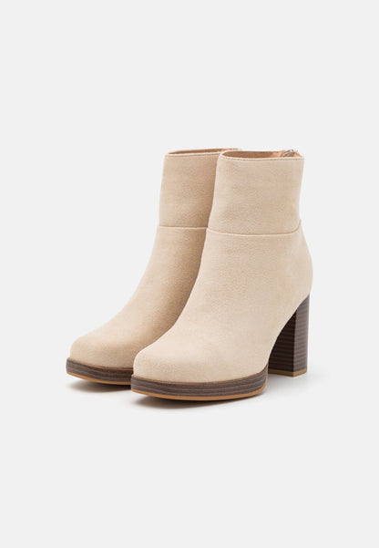  Wide Fit - Platform Ankle Boots - Beige