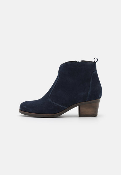  Leather - Cowboy/Biker Ankle Boot - Dark Blue