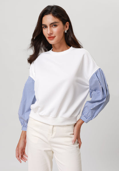 Anna Field Sweatshirt - White/blue