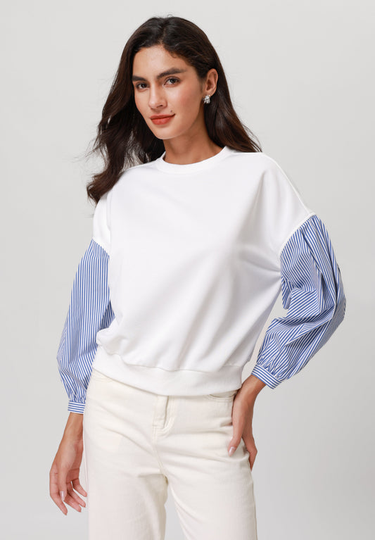 Anna Field Sweatshirt - White/blue
