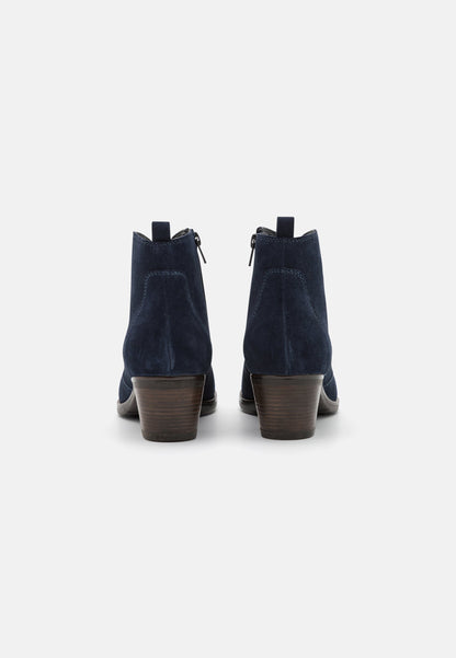  Leather - Cowboy/Biker Ankle Boot - Dark Blue
