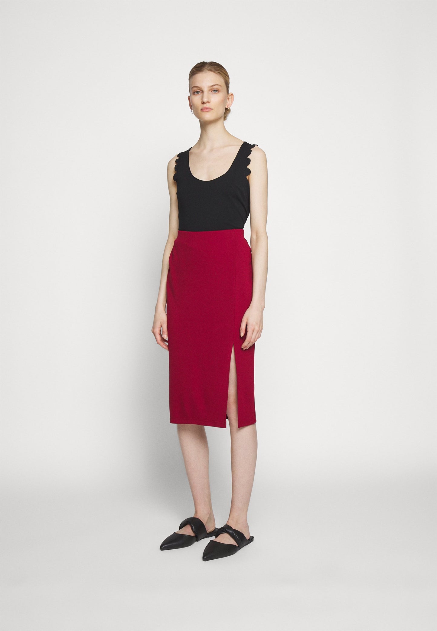 Anna Field Pencil Skirt - Dark Red