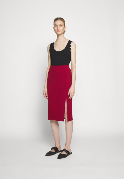 Anna Field Pencil Skirt - Dark Red