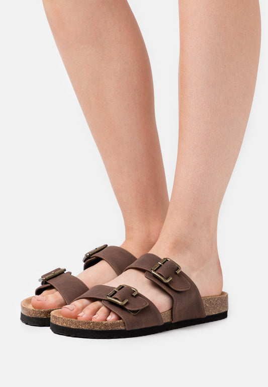Anna Field Slippers - Dark Brown