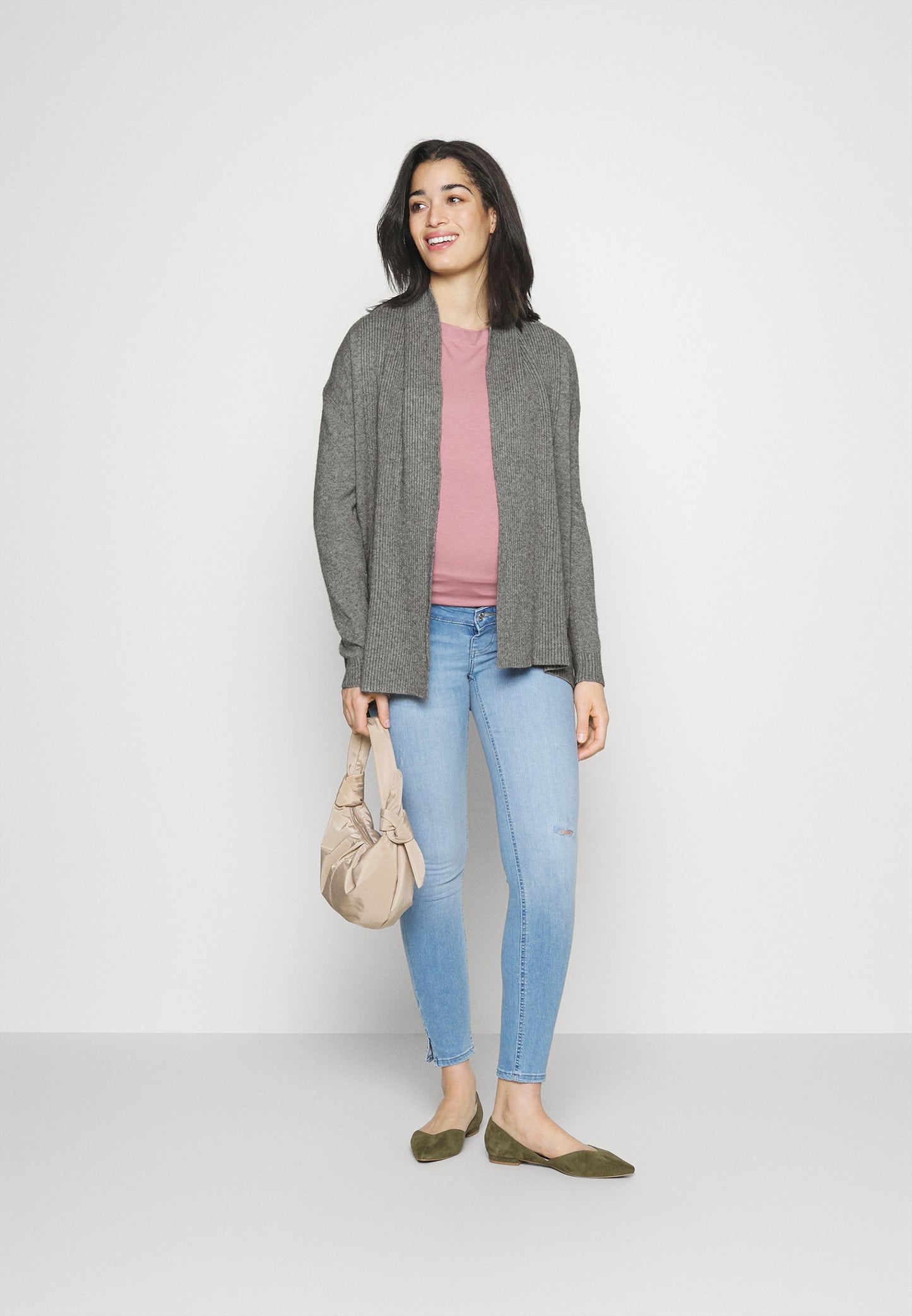  Cardigan - Mottled Grey