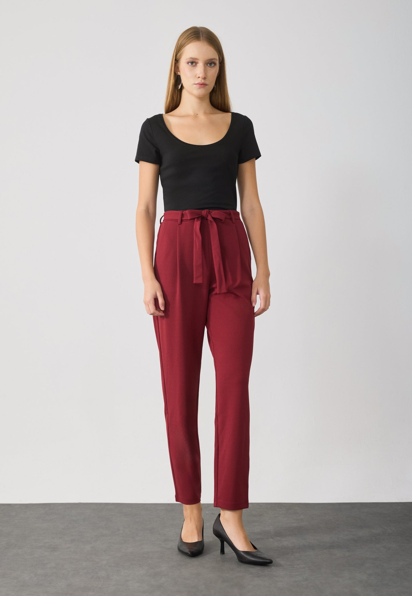 Anna Field Trousers - Burgundy
