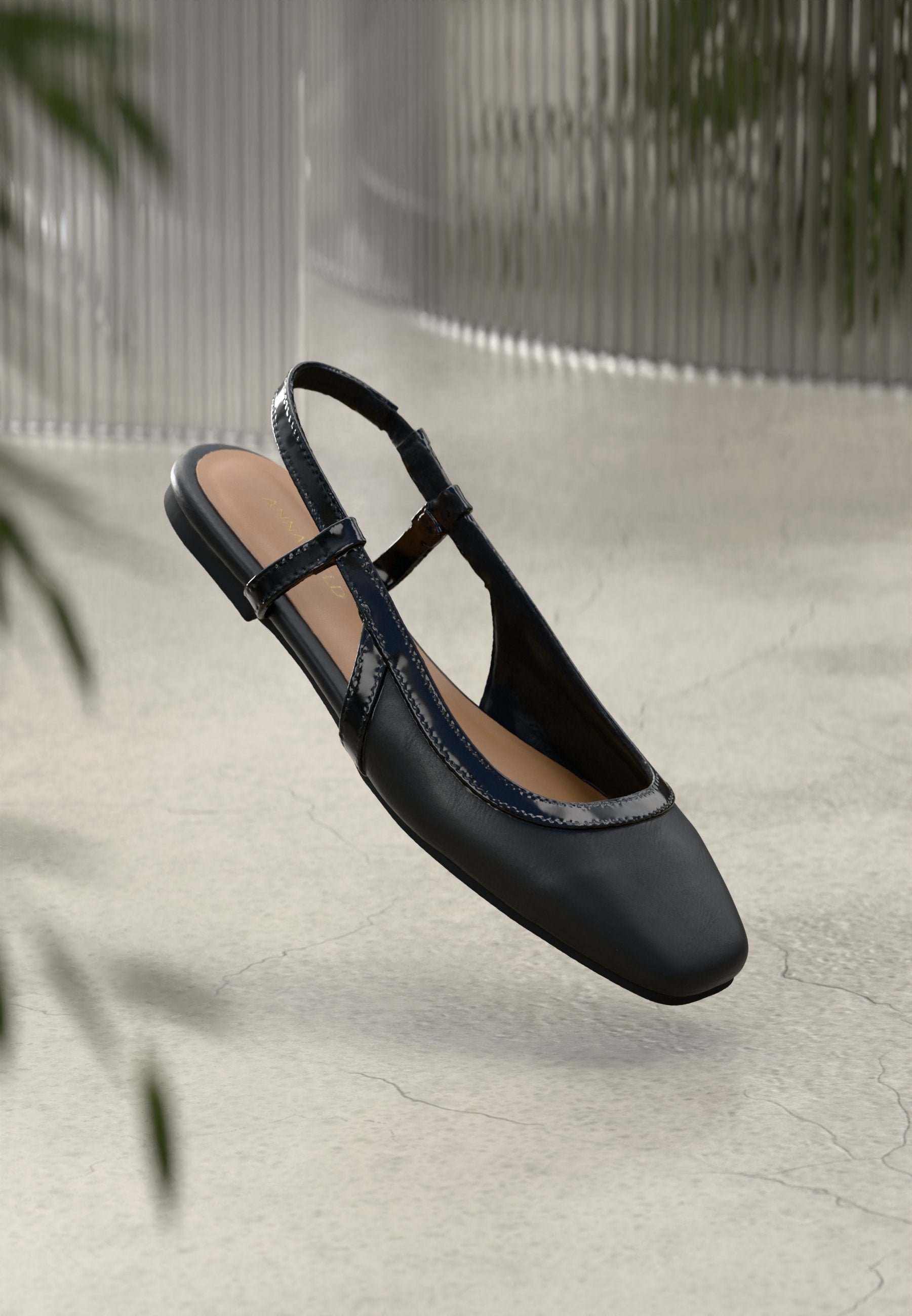 Anna Field Slingback Ballet Pumps - Off White/black