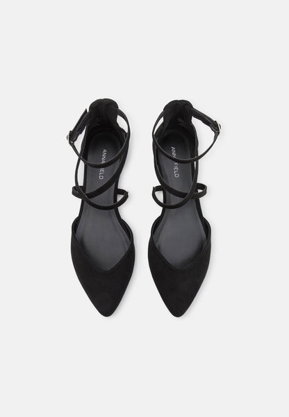 Anna Field Ankle Strap Ballet Pumps - Black