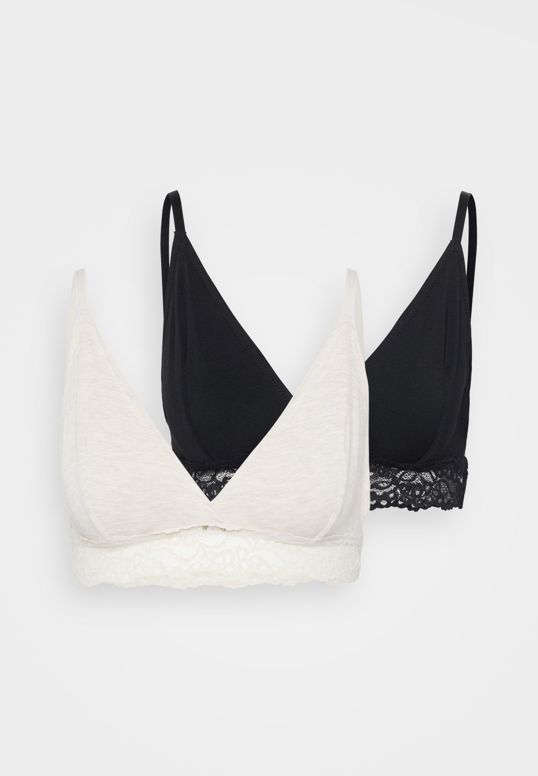 Anna Field 2 PACK - Triangle Bra - Black/light Grey Melange