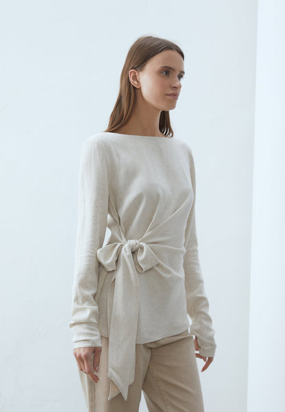Anna Field LINEN MIX BLEND BLOUSE - Blouse - Beige