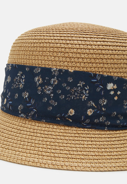 Anna Field Hat - Tan/Dark Blue