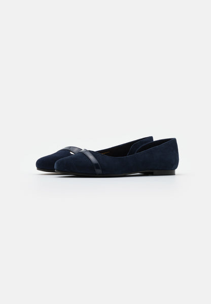 Anna Field Leather- Ballet Pumps - Dark Blue