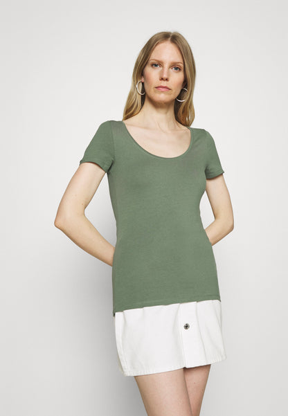 Anna Field 3 Pack - Basic T-Shirt - White/Mottled Light Grey/Light Green