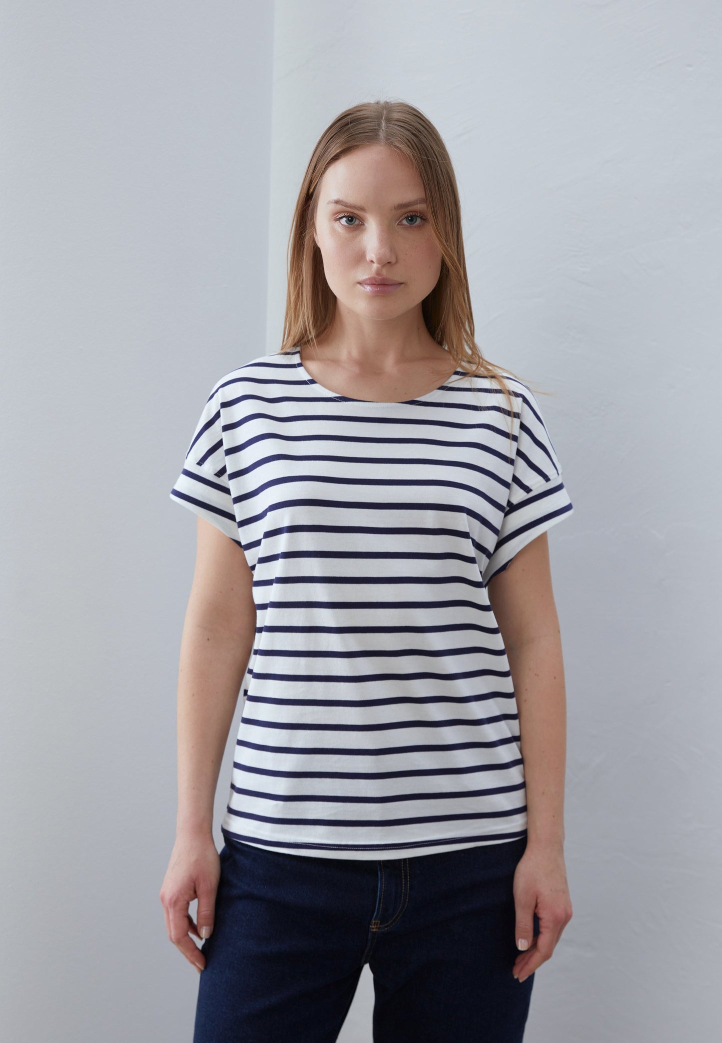 Anna Field 2 PACK - Print T-shirt - White/dark Blue/light Blue