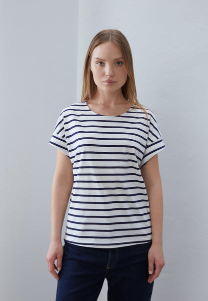 Anna Field 2 PACK - Print T-shirt - White/dark Blue/light Blue