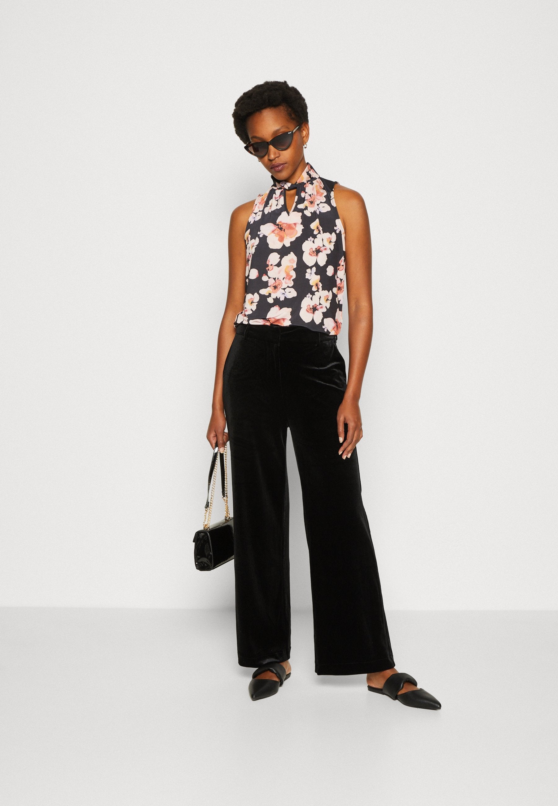 Anna Field Top - Black/Pink