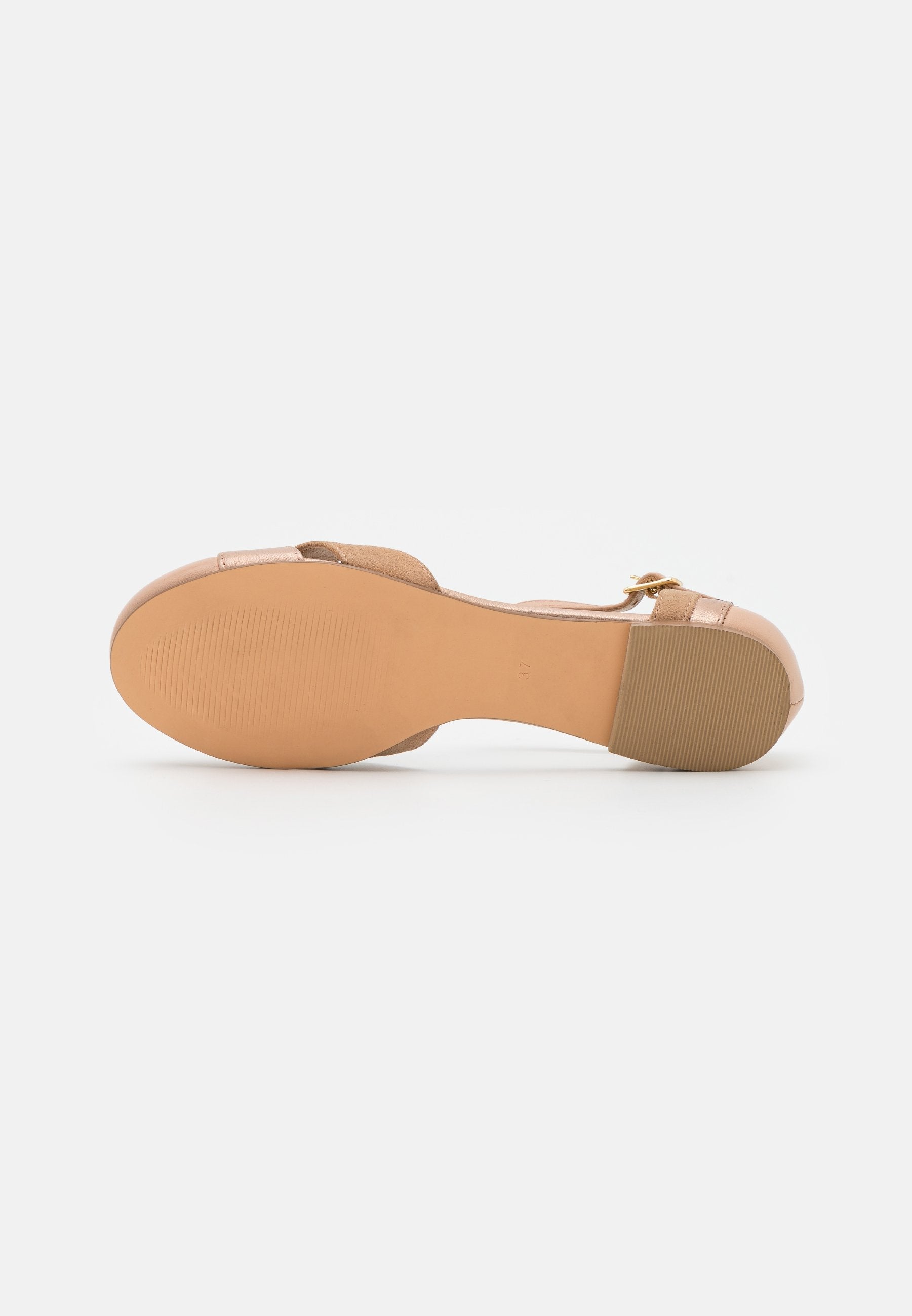 Anna Field Leather- Ankle Strap Ballet Pumps - Beige