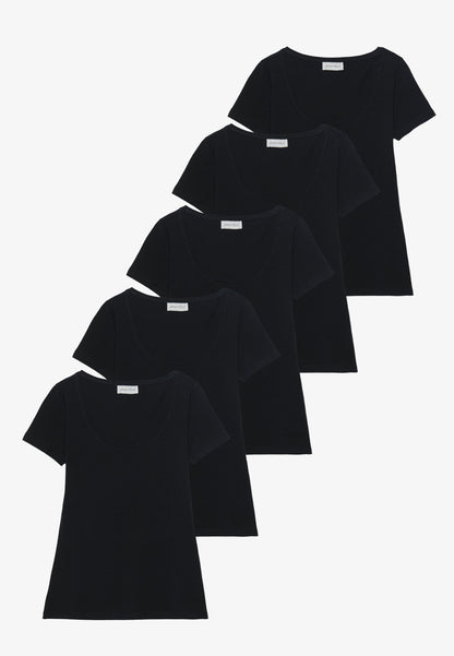 Anna Field 5 PACK - Basic T-shirt - Chocolate Torte/cub/warm Taupe/light Beige/egret