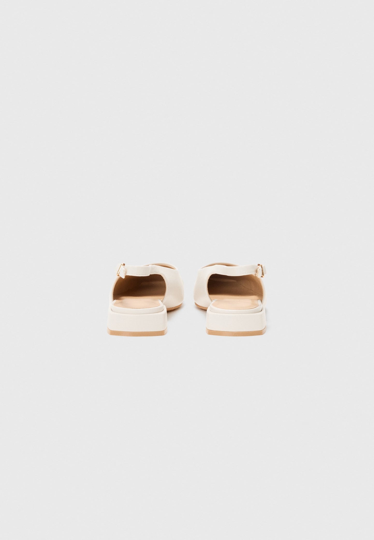  Slingback Ballet Pumps - Off White/gold Coloured