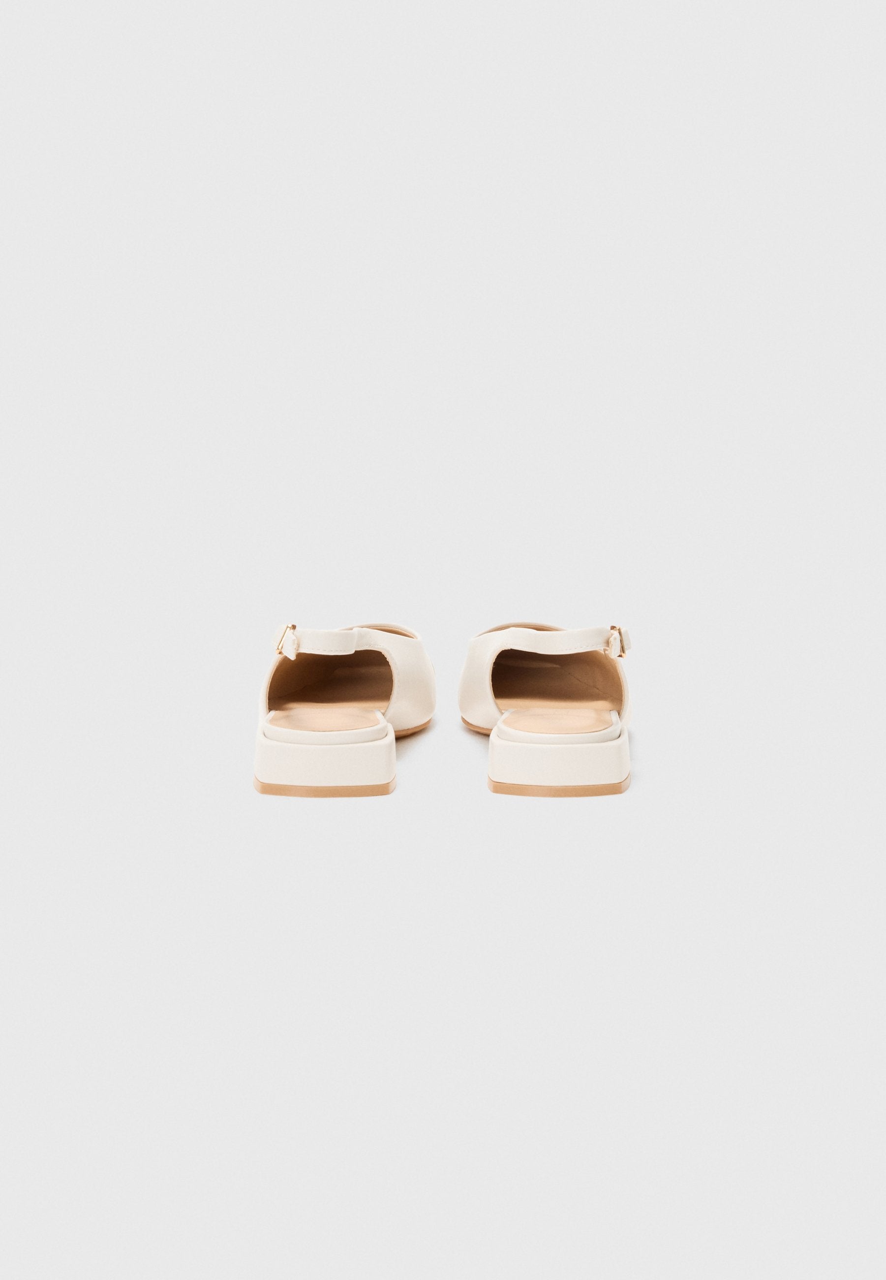  Slingback Ballet Pumps - Off White/gold Coloured