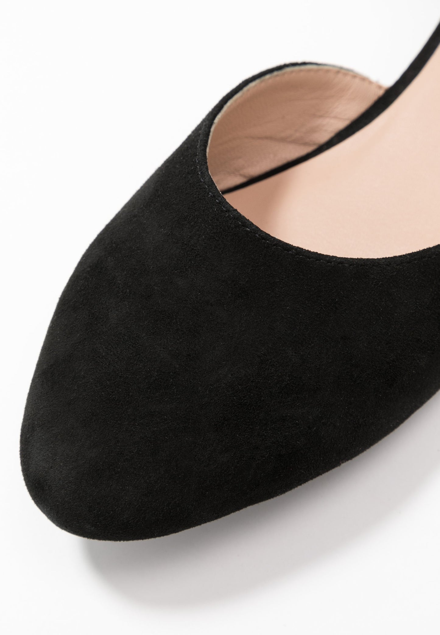  Leather - Ankle Strap Ballet Pumps - Black