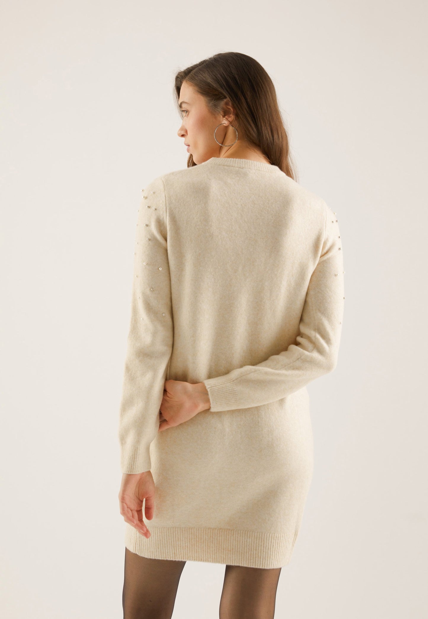 Anna Field Jumper Dress - Mottled Beige/silver