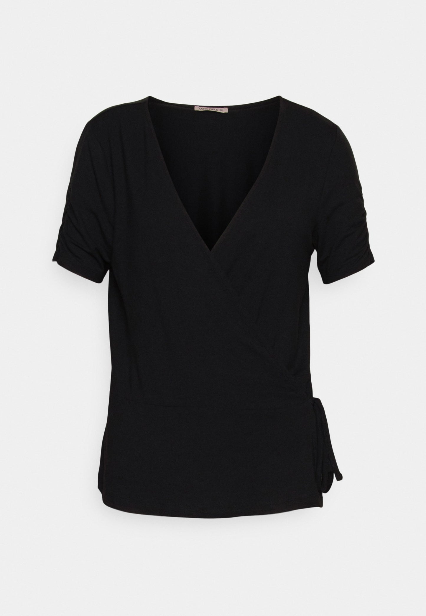  Tall Wrap OverGathering Sleeves - Basic T-Shirt - Black