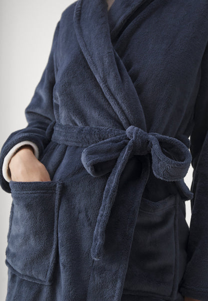 Anna Field Dressing Gown - Dark Blue