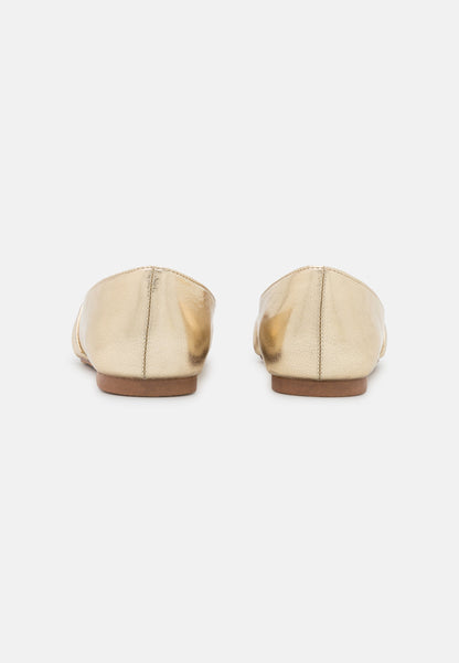 Anna Field Peeptoe Ballet Pumps - Gold