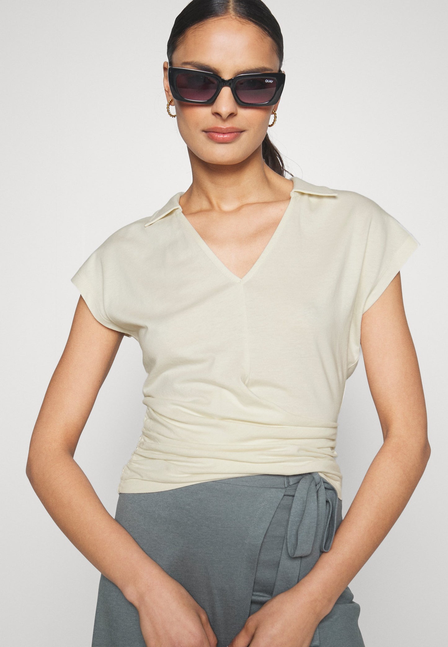 Anna Field Wrap Blouse- Blouse - Offwhite