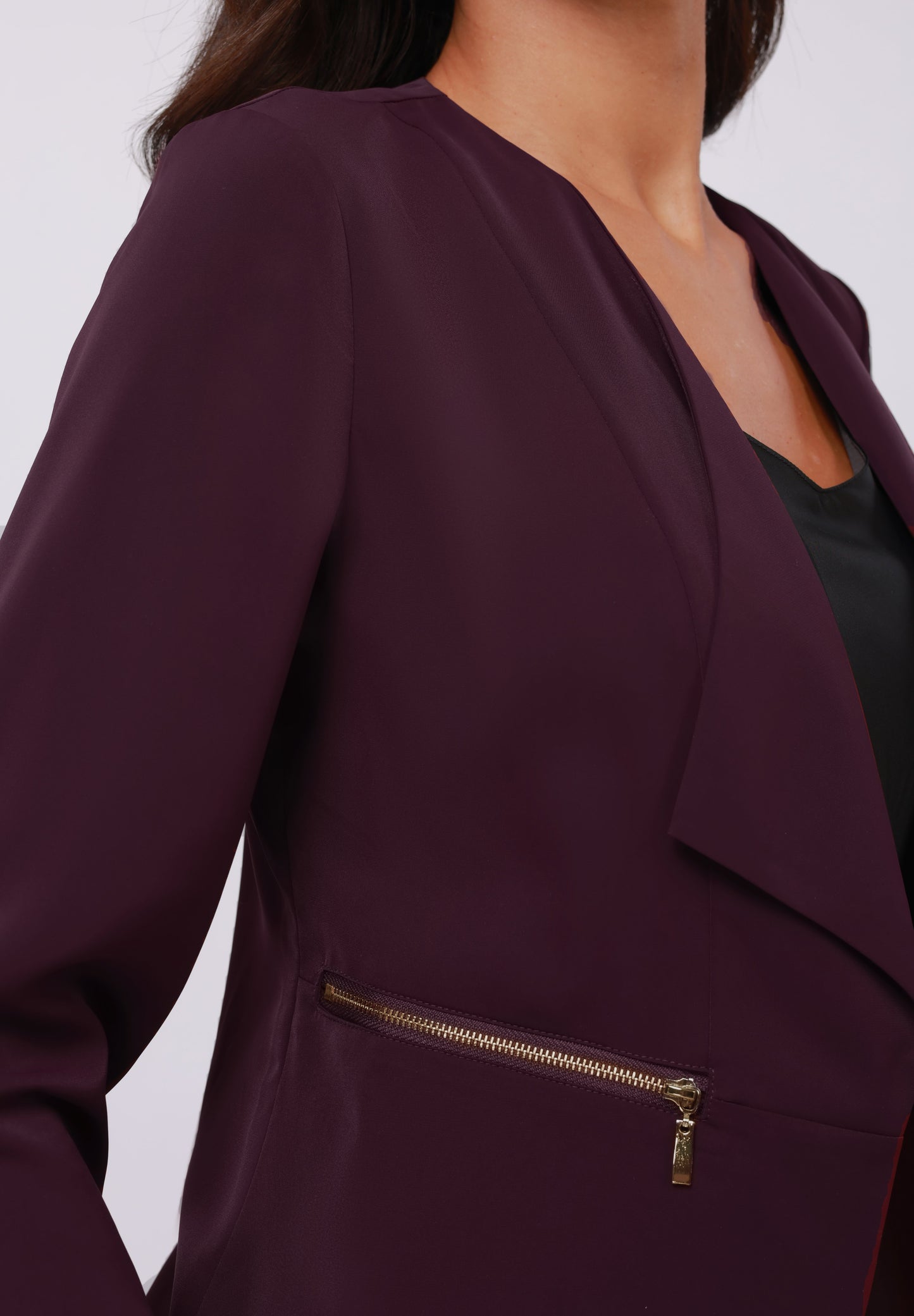 Anna Field Blazer - Burgandy