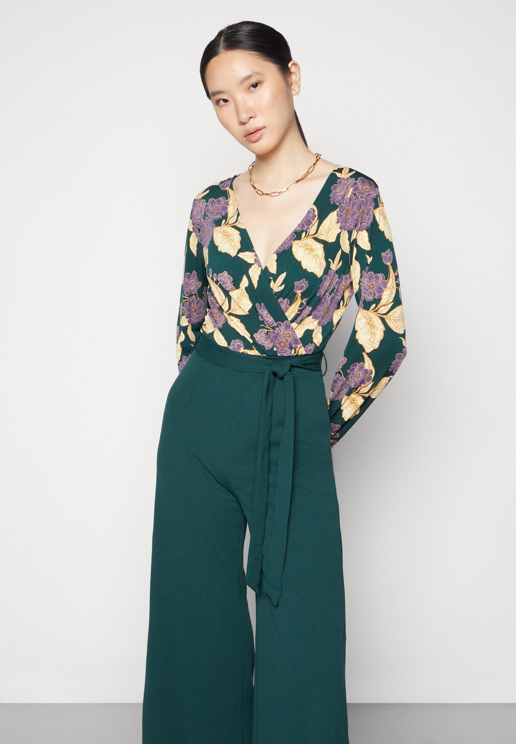 Anna Field Jumpsuit - Dark Green/Yellow