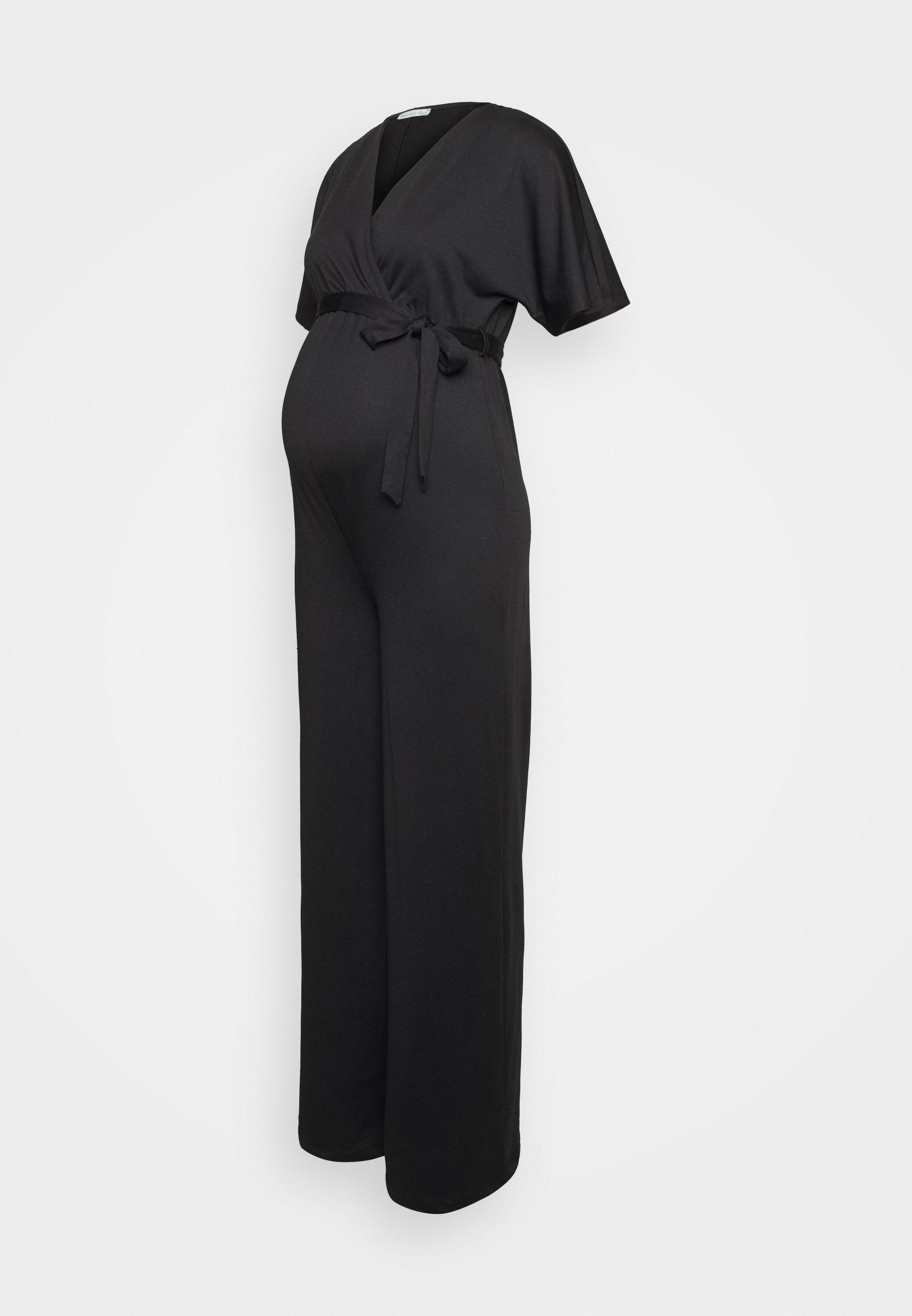  Short Sleeve Wrap Jumpsuit - Jumpsuit - Black