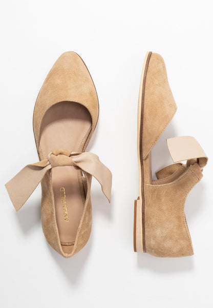 Anna Field Leather - Ankle Strap Ballet Pumps - Beige
