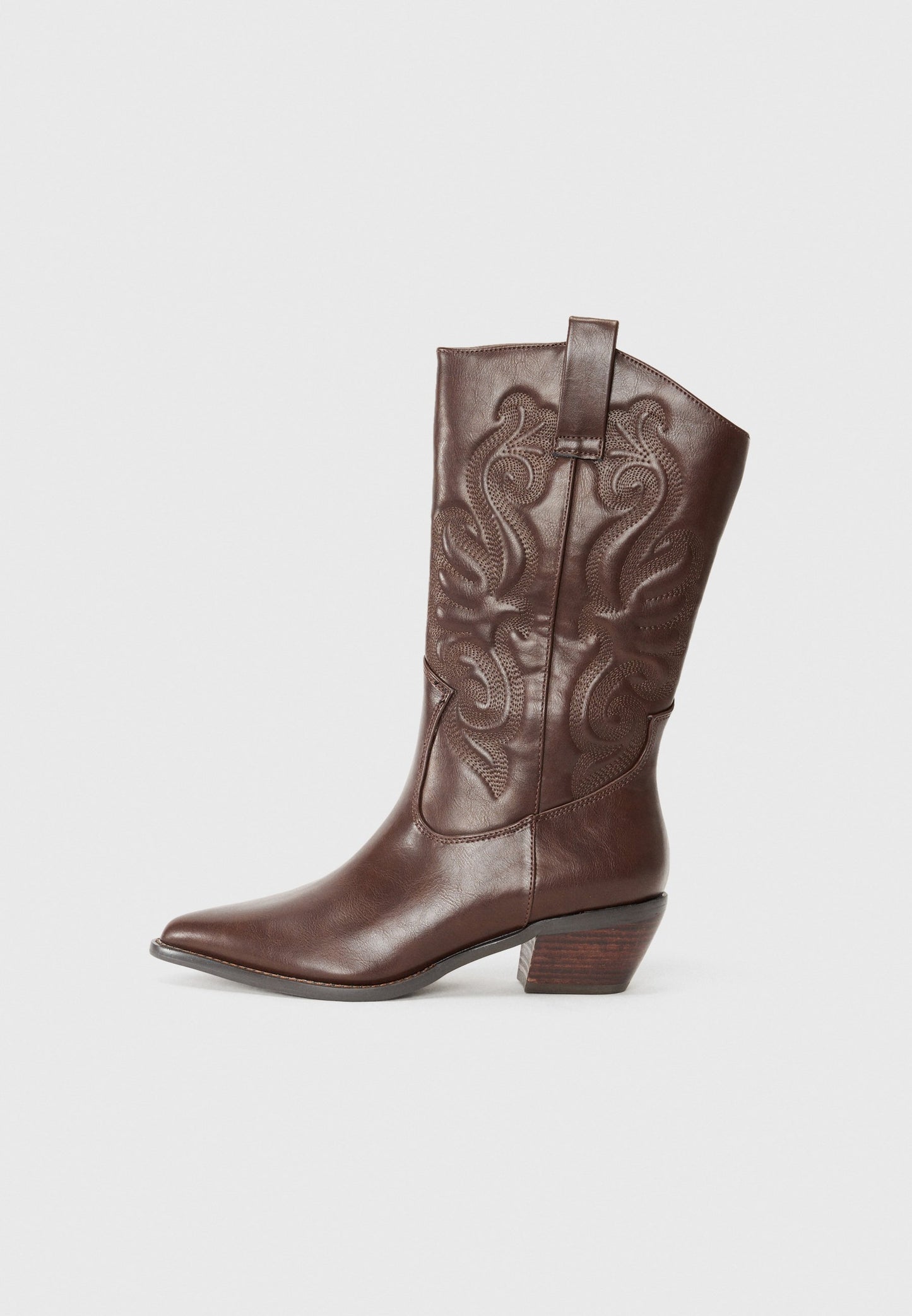 Anna Field Cowboy/Biker Boots - Brown