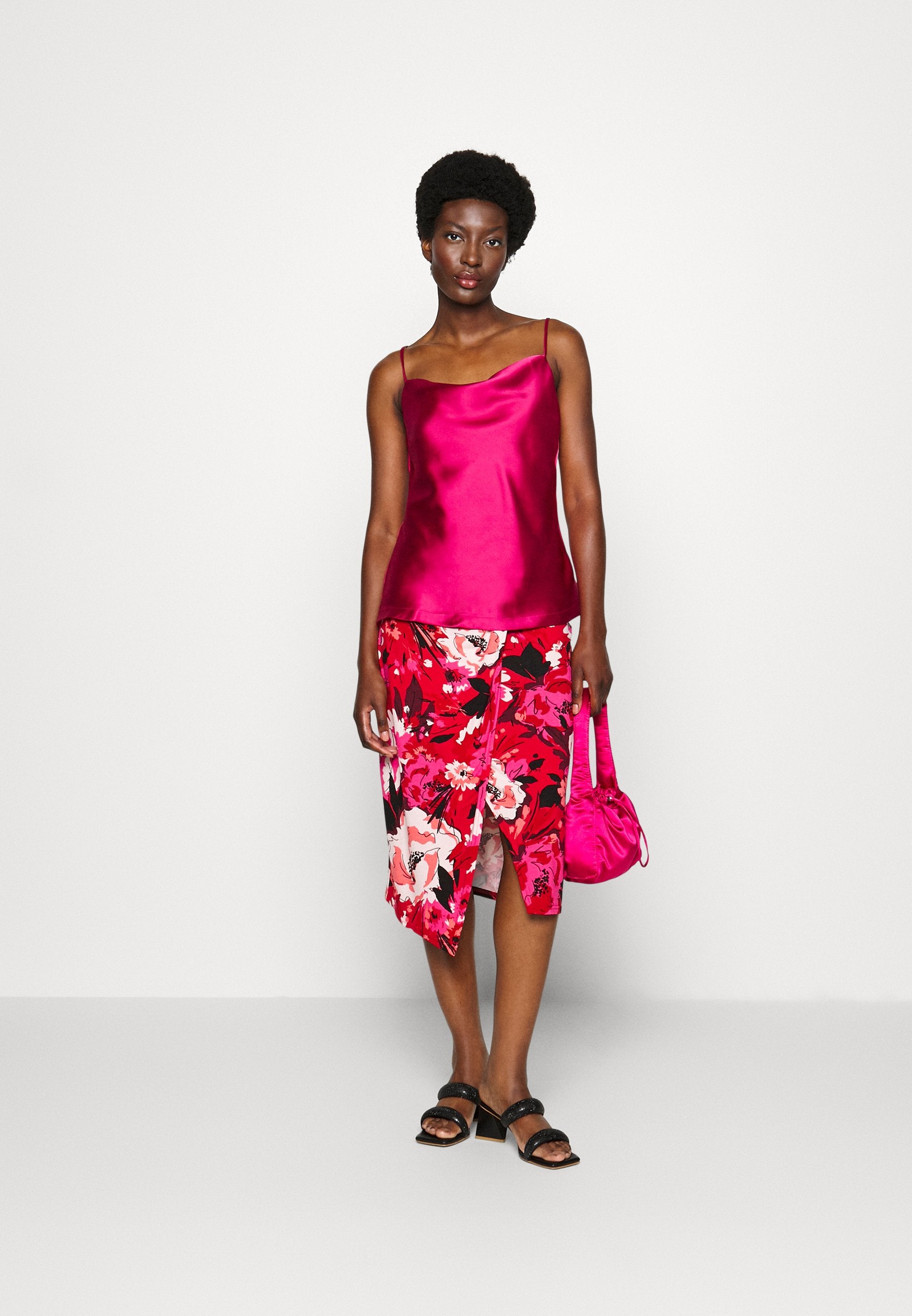 Anna Field Front Knot Midi Skirt - Pencil Skirt - Pink