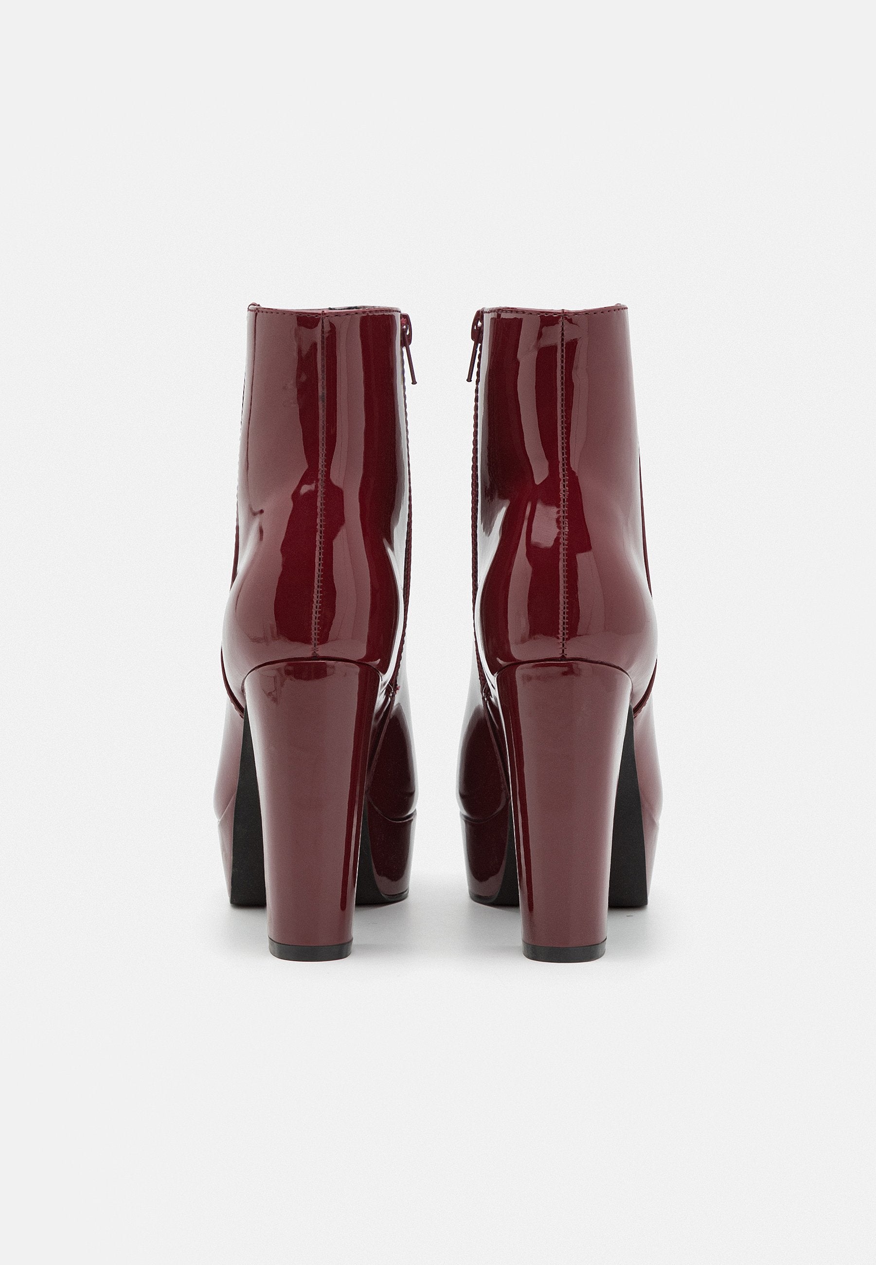 Anna Field High Heeled Ankle Boots - Dark Red