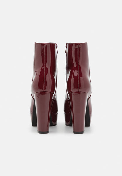 Anna Field High Heeled Ankle Boots - Dark Red